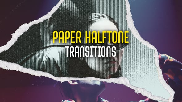 Paper Halftone Transitions | MOGRT（392163）-技能树